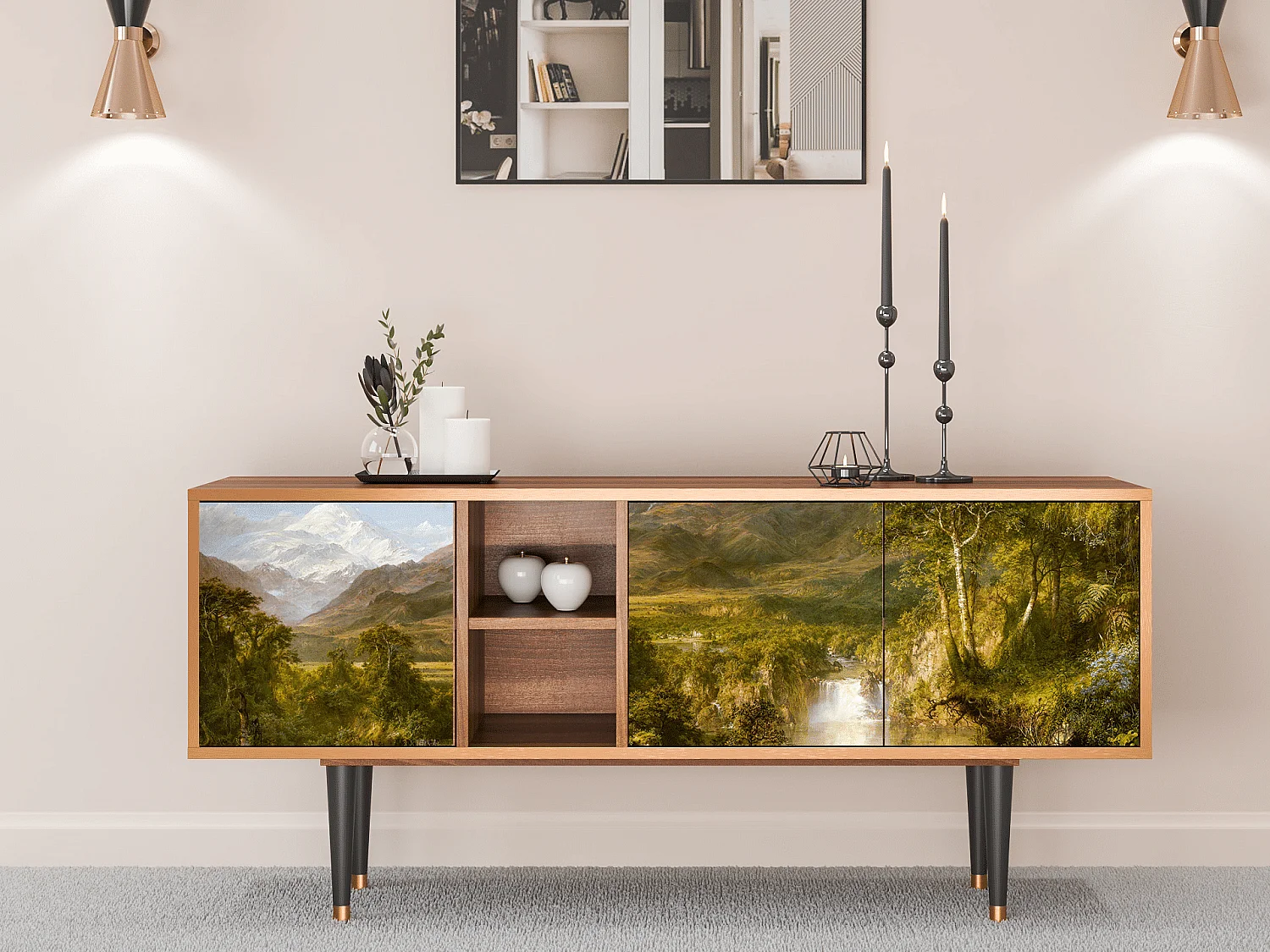 Mueble de TV - 150х69х41 cm - T5 - The Heart of the Andes , Nogueira