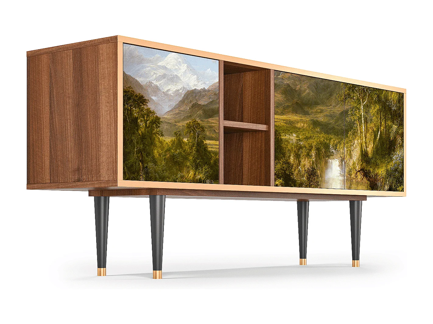 Mueble de TV - 150х69х41 cm - T5 - The Heart of the Andes , Nogueira