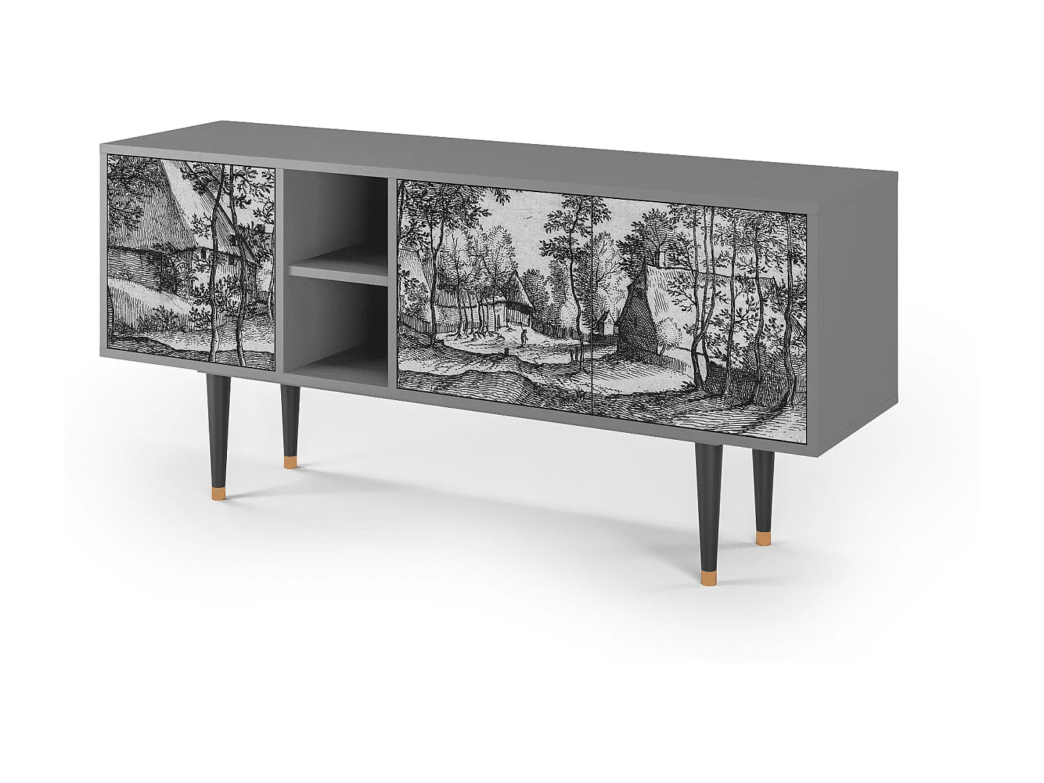 TV-meubel - 150х69х41 cm - T5 - Village Road, Grijs