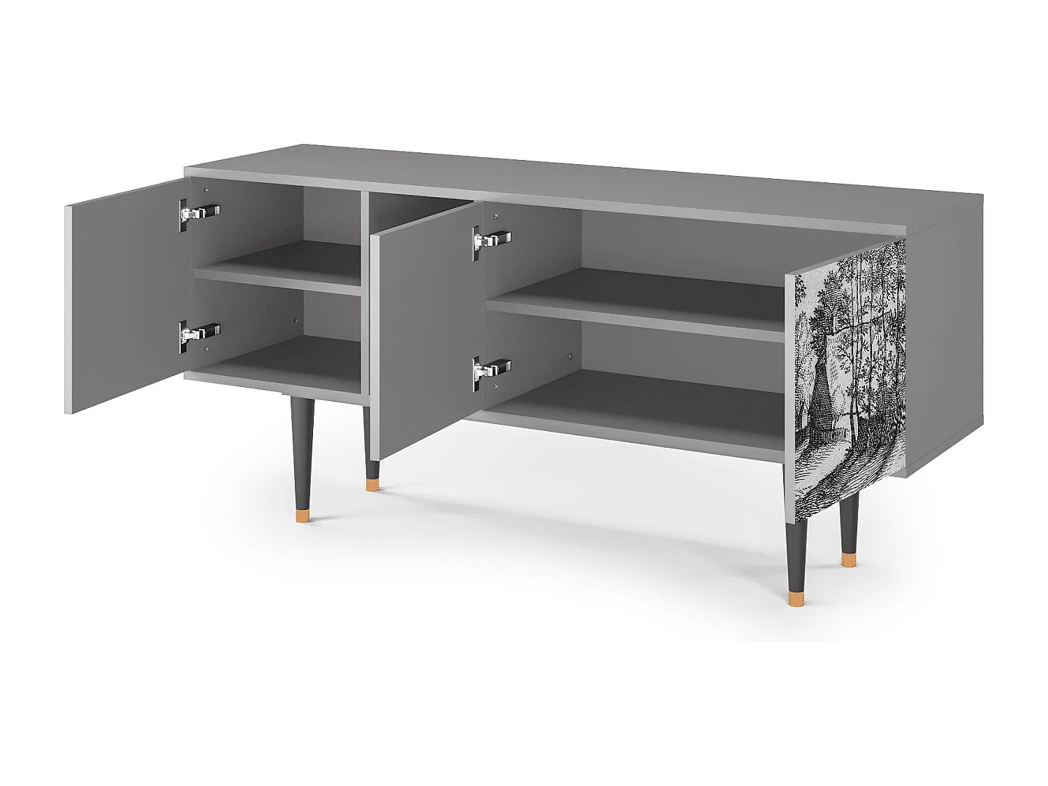 TV-meubel - 150х69х41 cm - T5 - Village Road, Grijs