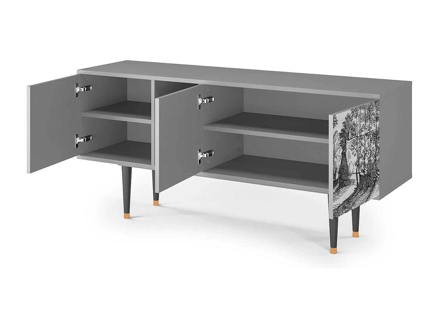 Mobile TV - 150х69х41 cm - T5 - Village Road, Grigio