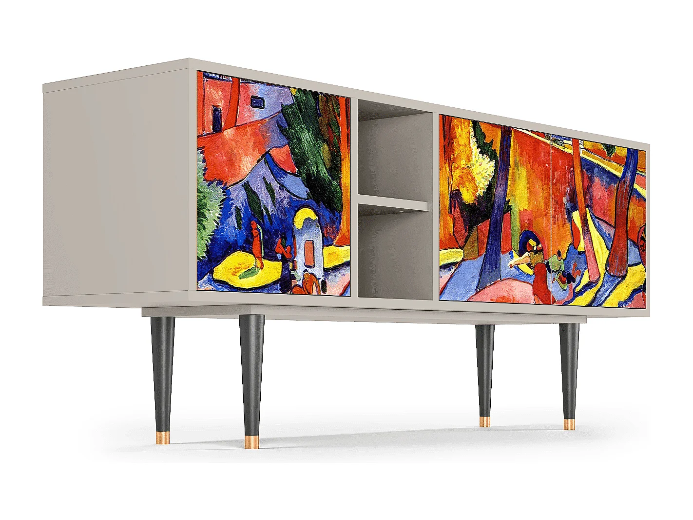 Szafka RTV - 150х69х41 cm - T5 - The Turning Road, Piaskowy