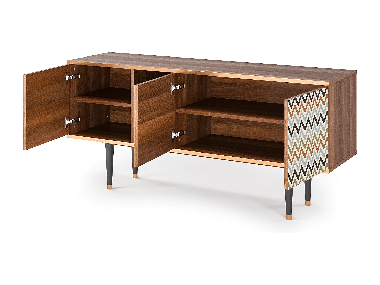 Mobile TV - 150х69х41 cm - T5 - Bright Ripple, Noce