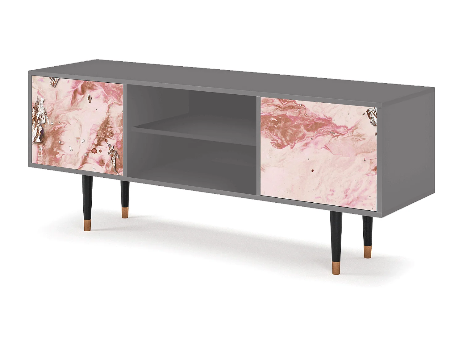 Mueble de TV - 170х69х48 cm - T2 - Cotton Candy, Cinza