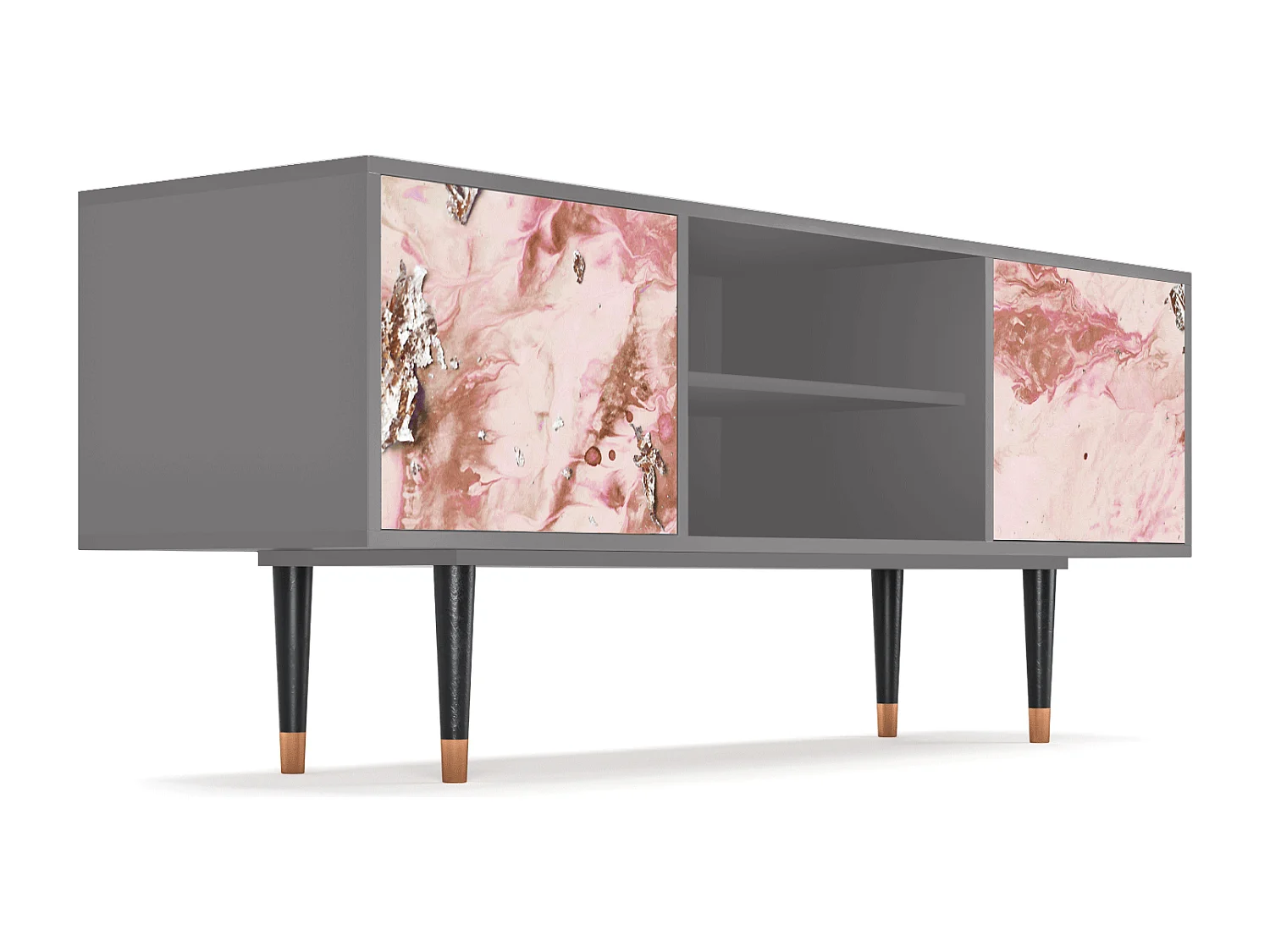 Mueble de TV - 170х69х48 cm - T2 - Cotton Candy, Cinza