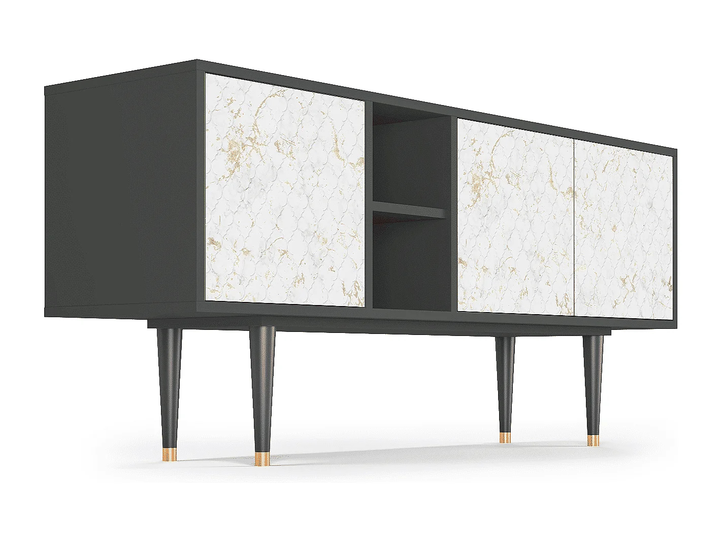 TV-meubel - 150х69х41 cm - T5 - Sweet Cotton, Antraciet