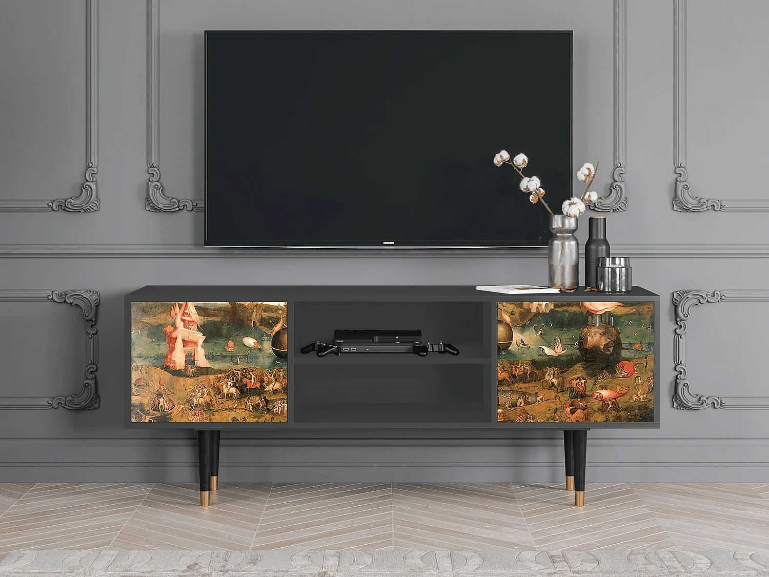 TV-Möbel - 170х69х48 cm - T2 - Garden of Delights , Anthrazit