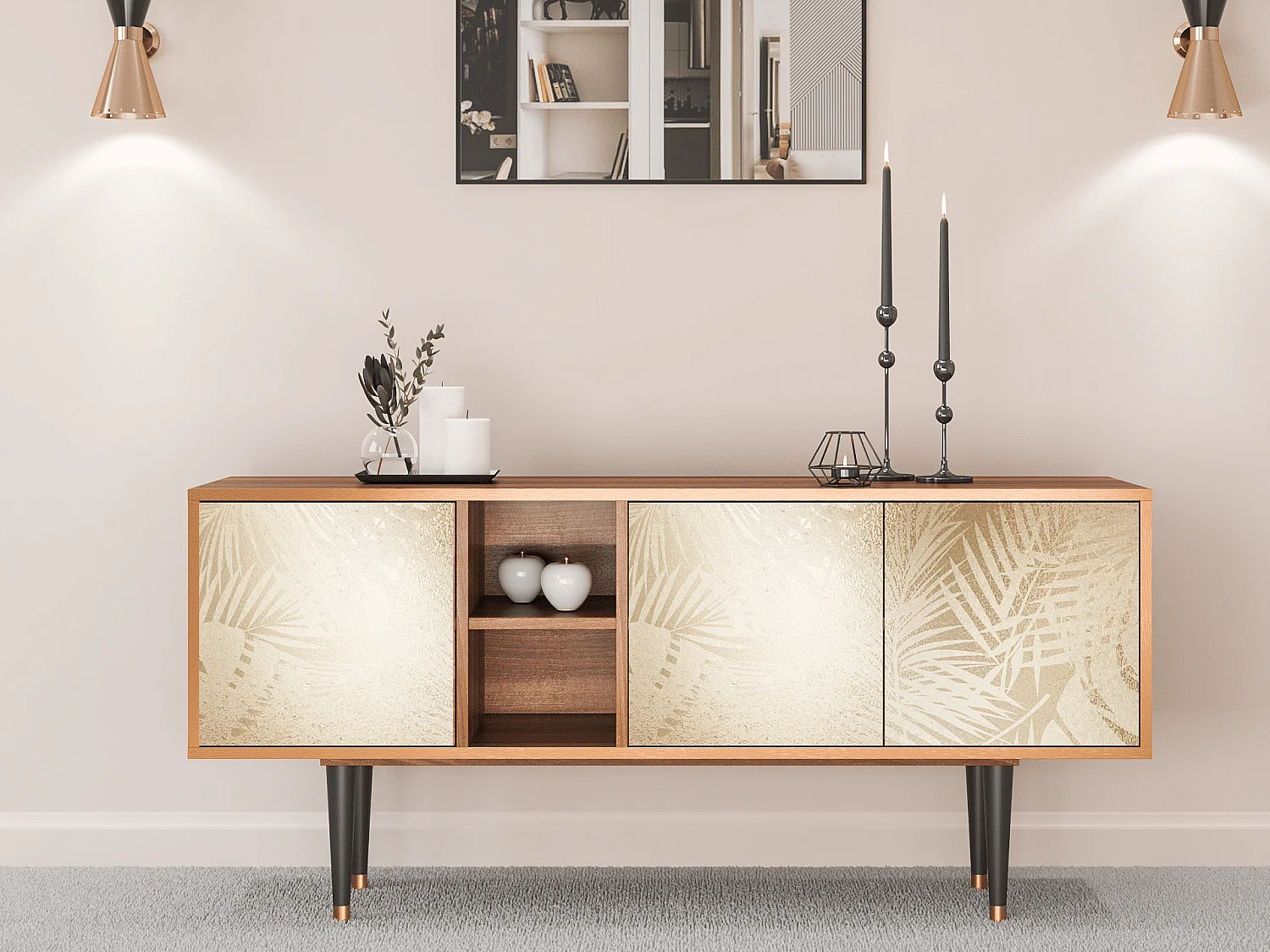 Meuble TV - 150х69х41 cm - T5 - Plant of the Dessert, Noyer