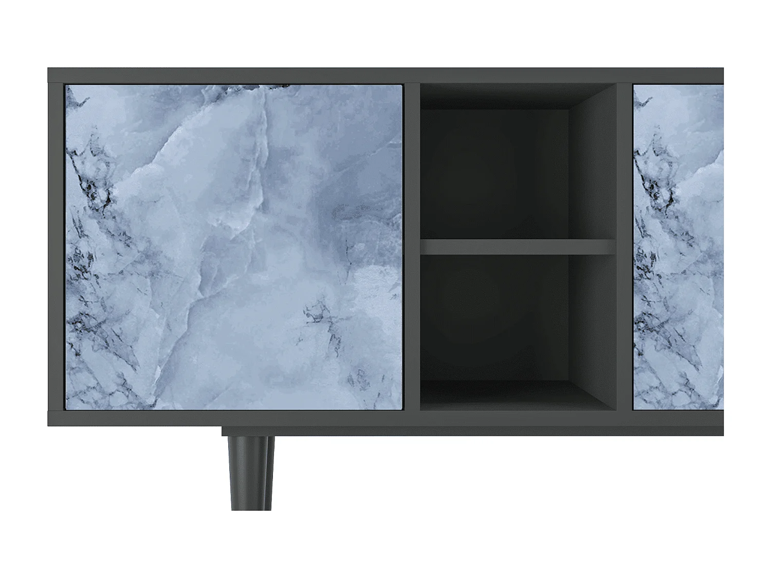 Szafka RTV - 150х69х41 cm - T5 - Feather Ice, Antracyt