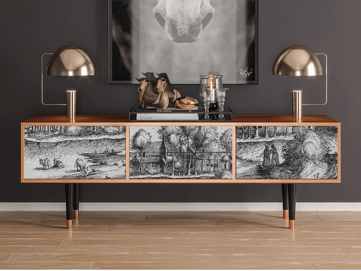 Meuble TV - 170х59х48 cm - T4 - A Pond, Noyer