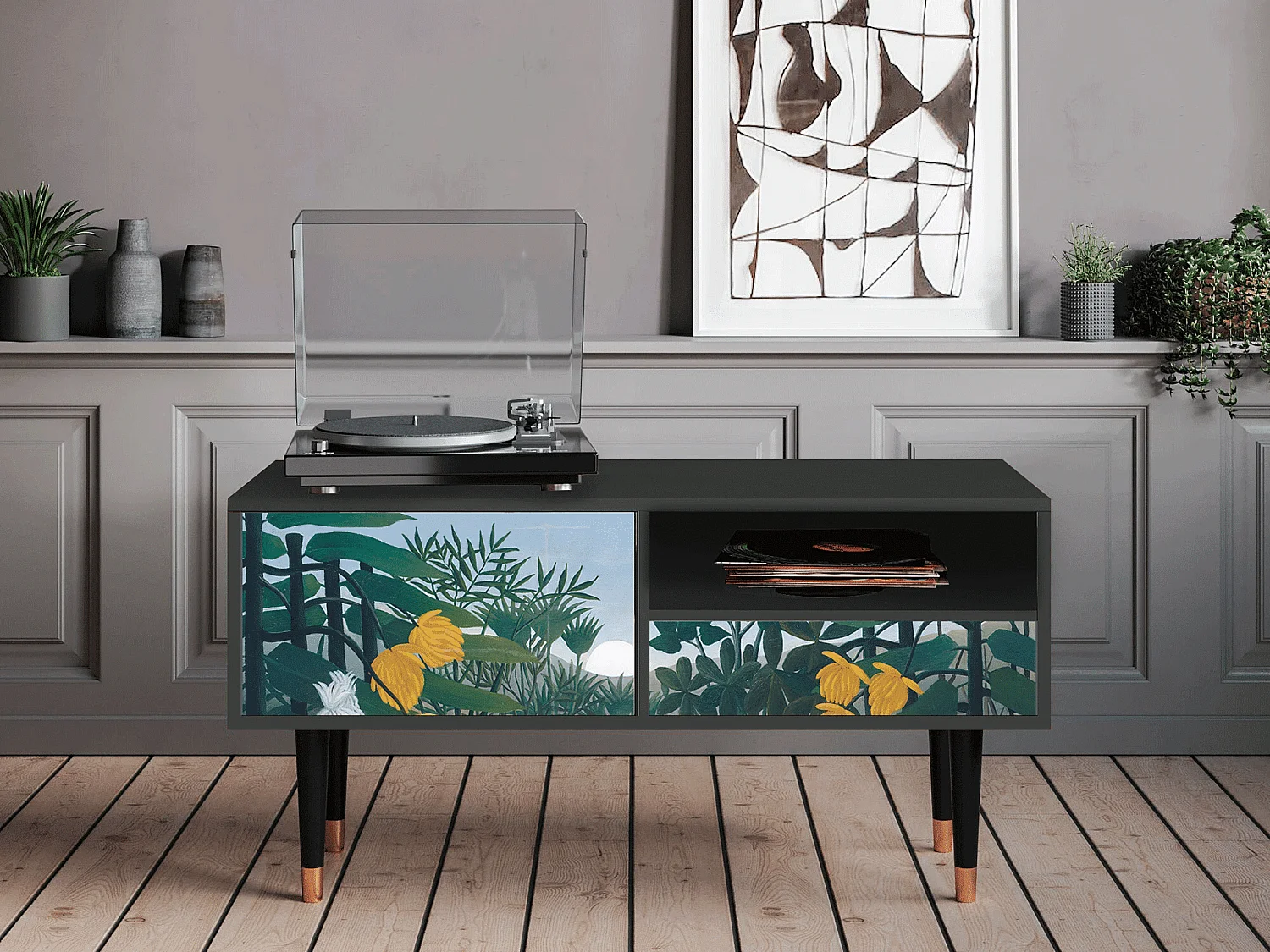 TV-Möbel - 115х59х48 cm - T3 - The Repast of the Lion, Anthrazit