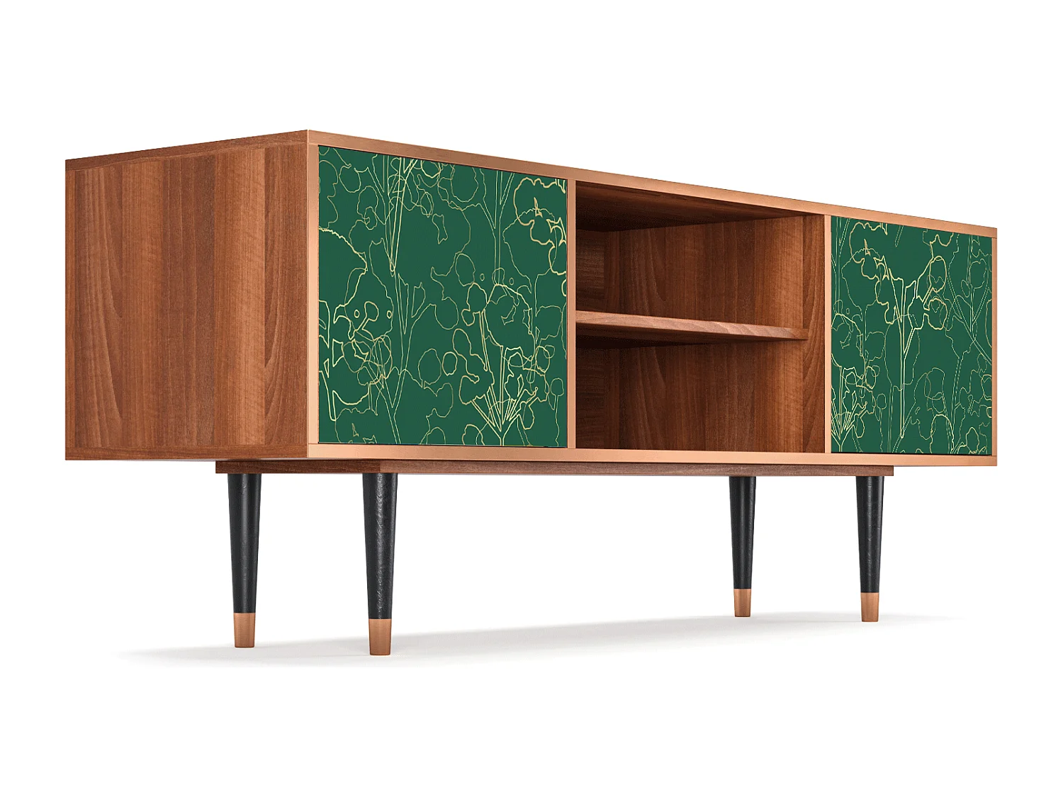 Meuble TV - 170х69х48 cm - T2 - Emerald Forest, Noyer