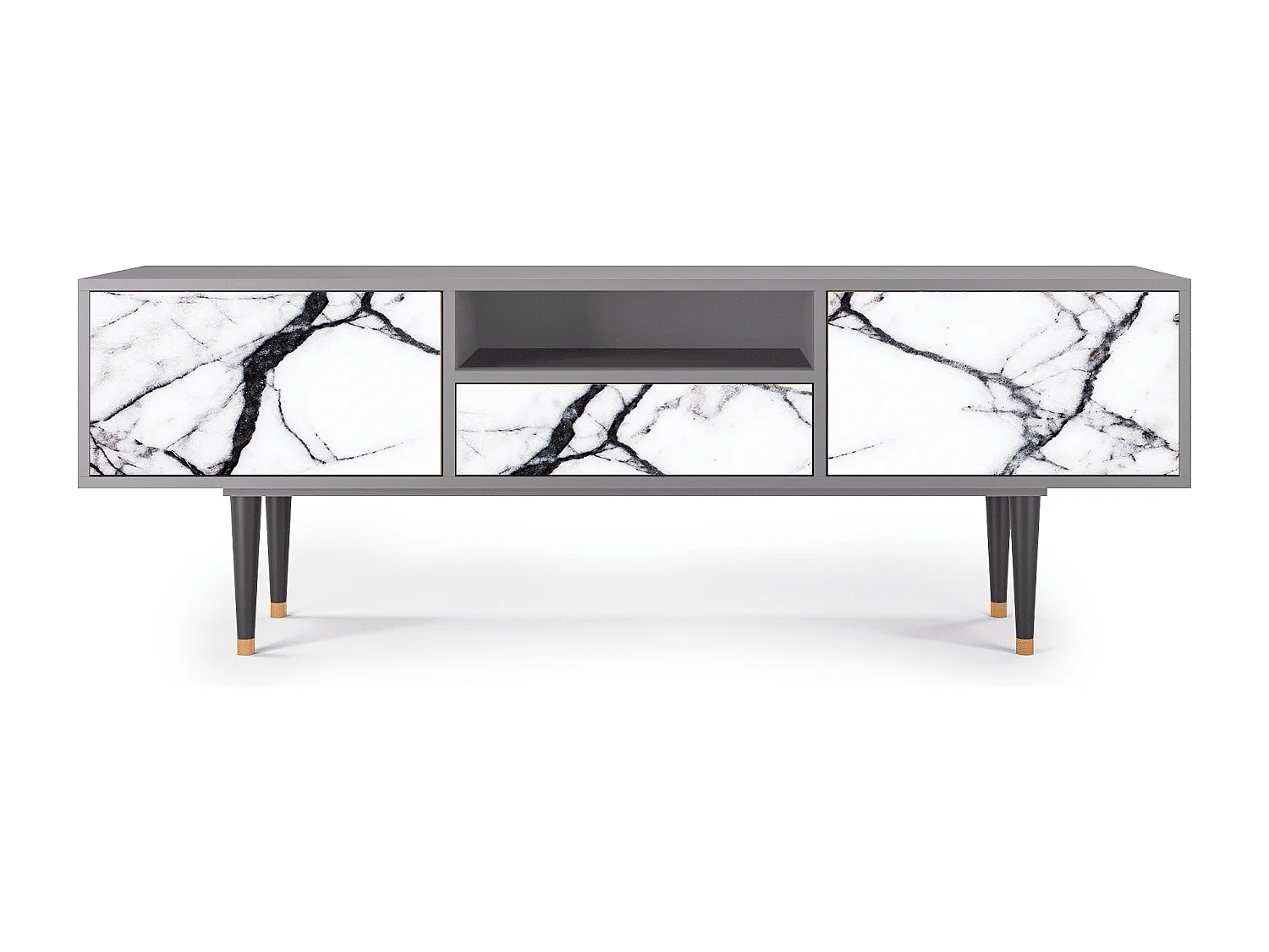 TV-Möbel - 170х59х41 cm - T6 - Raven Marble, Grau