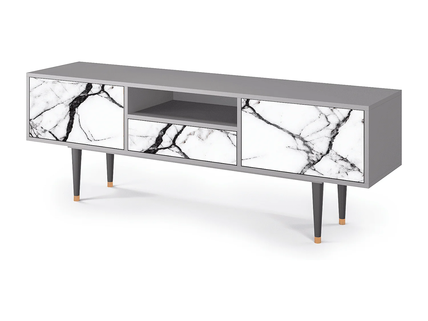 TV-Möbel - 170х59х41 cm - T6 - Raven Marble, Grau