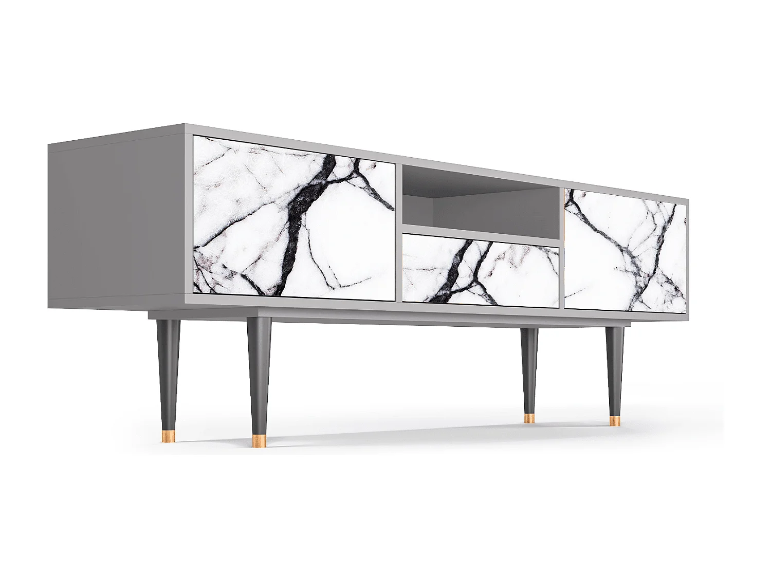 TV-Möbel - 170х59х41 cm - T6 - Raven Marble, Grau