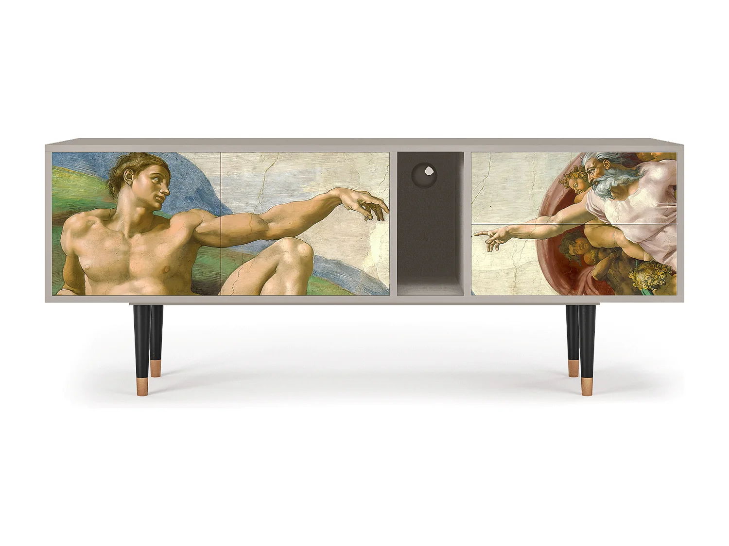 Szafka RTV - 170х69х48 cm - T1 - The Creation of Adam, Piaskowy