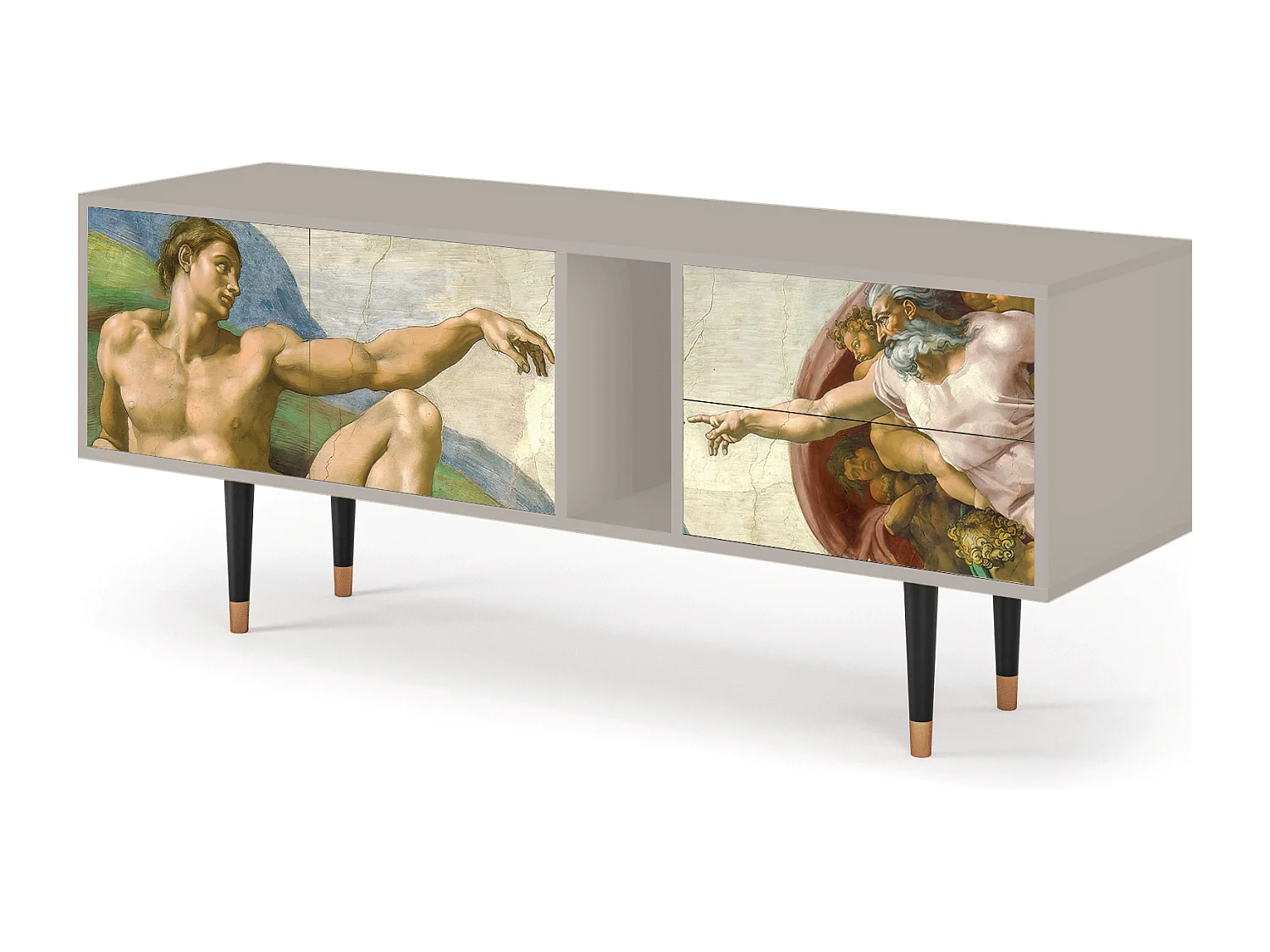 Szafka RTV - 170х69х48 cm - T1 - The Creation of Adam, Piaskowy