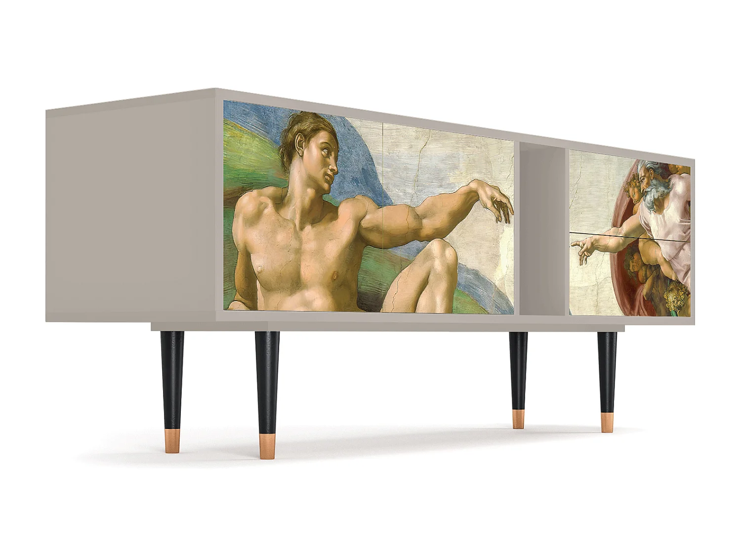 Szafka RTV - 170х69х48 cm - T1 - The Creation of Adam, Piaskowy