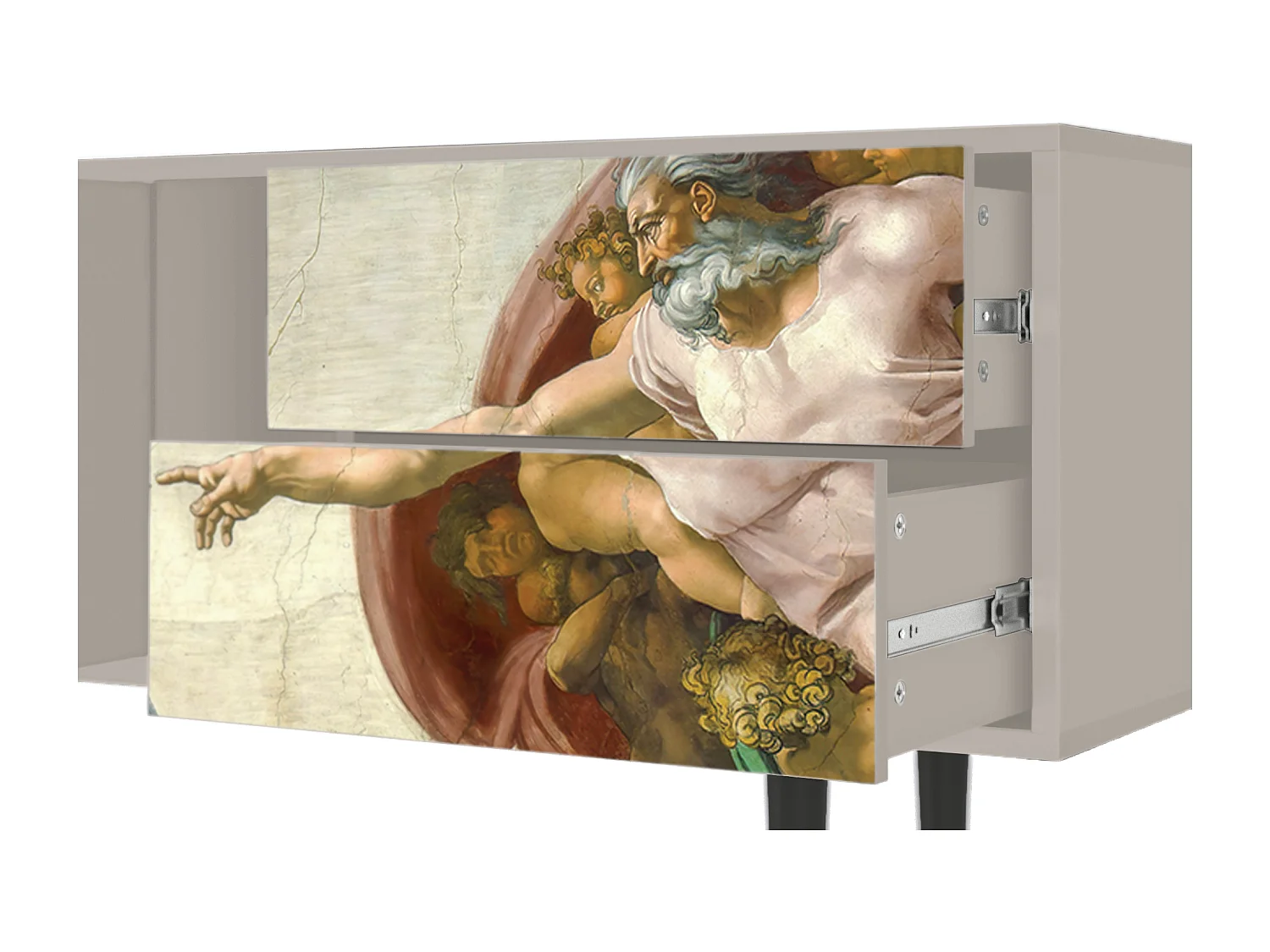 Szafka RTV - 170х69х48 cm - T1 - The Creation of Adam, Piaskowy