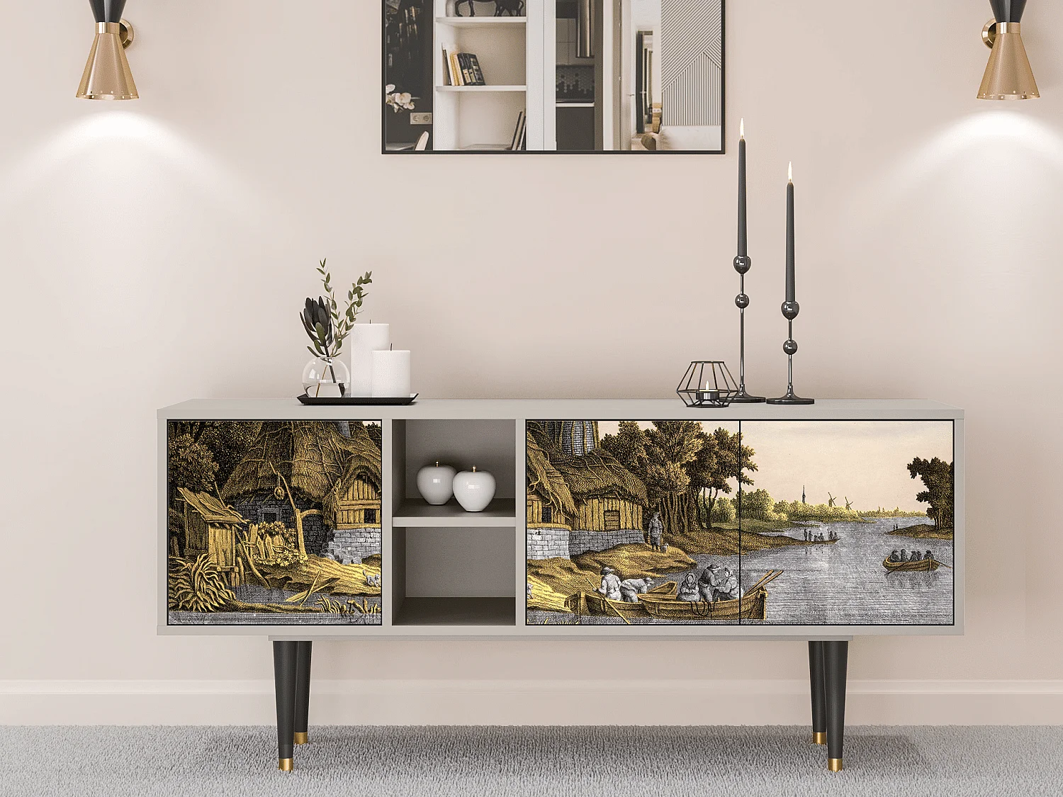 TV-Möbel - 150х69х41 cm - T5 - Mill along a River, Sand