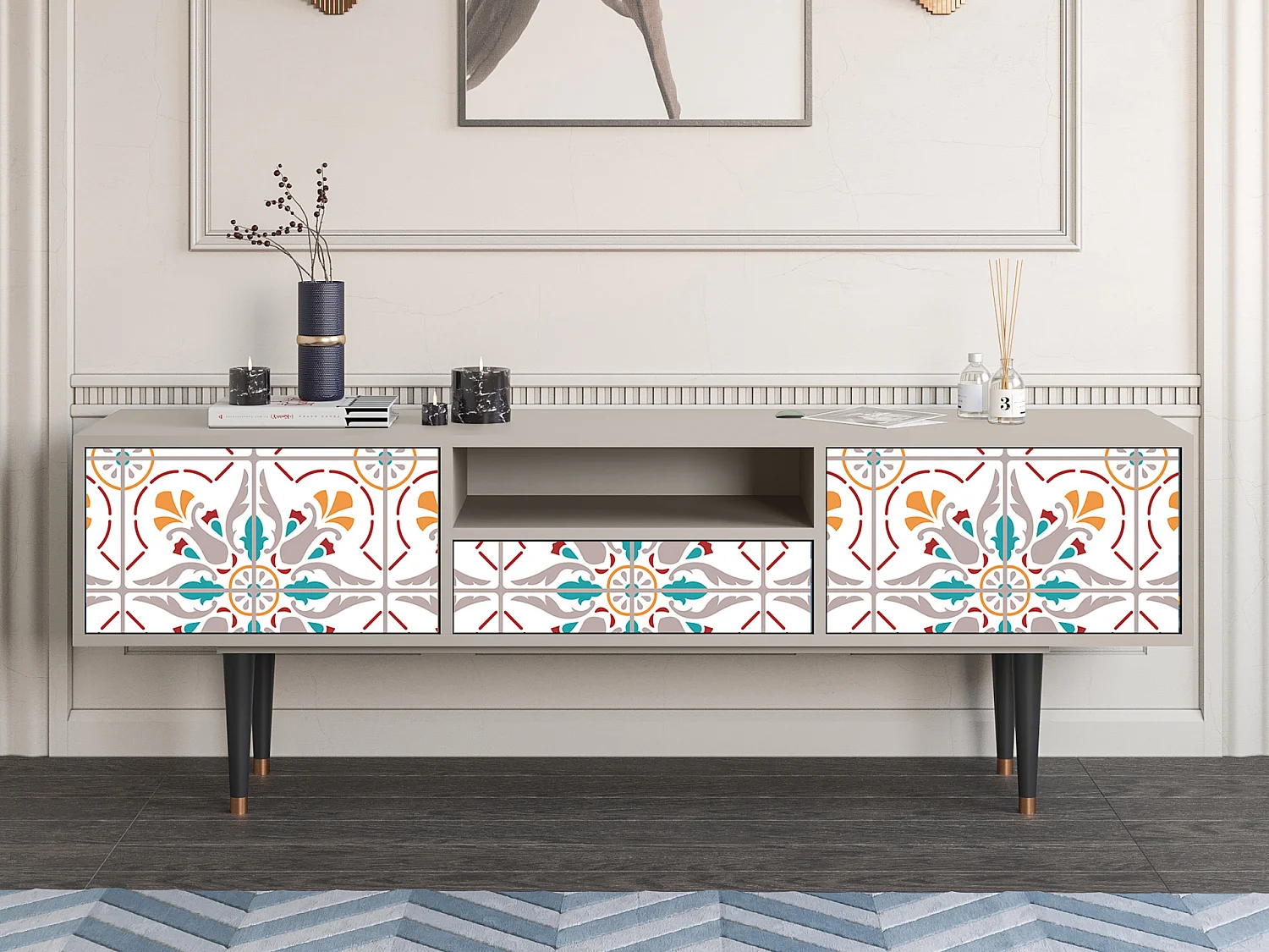 Mueble de TV - 170х59х41 cm - T6 - Spring Ceramics, Areia