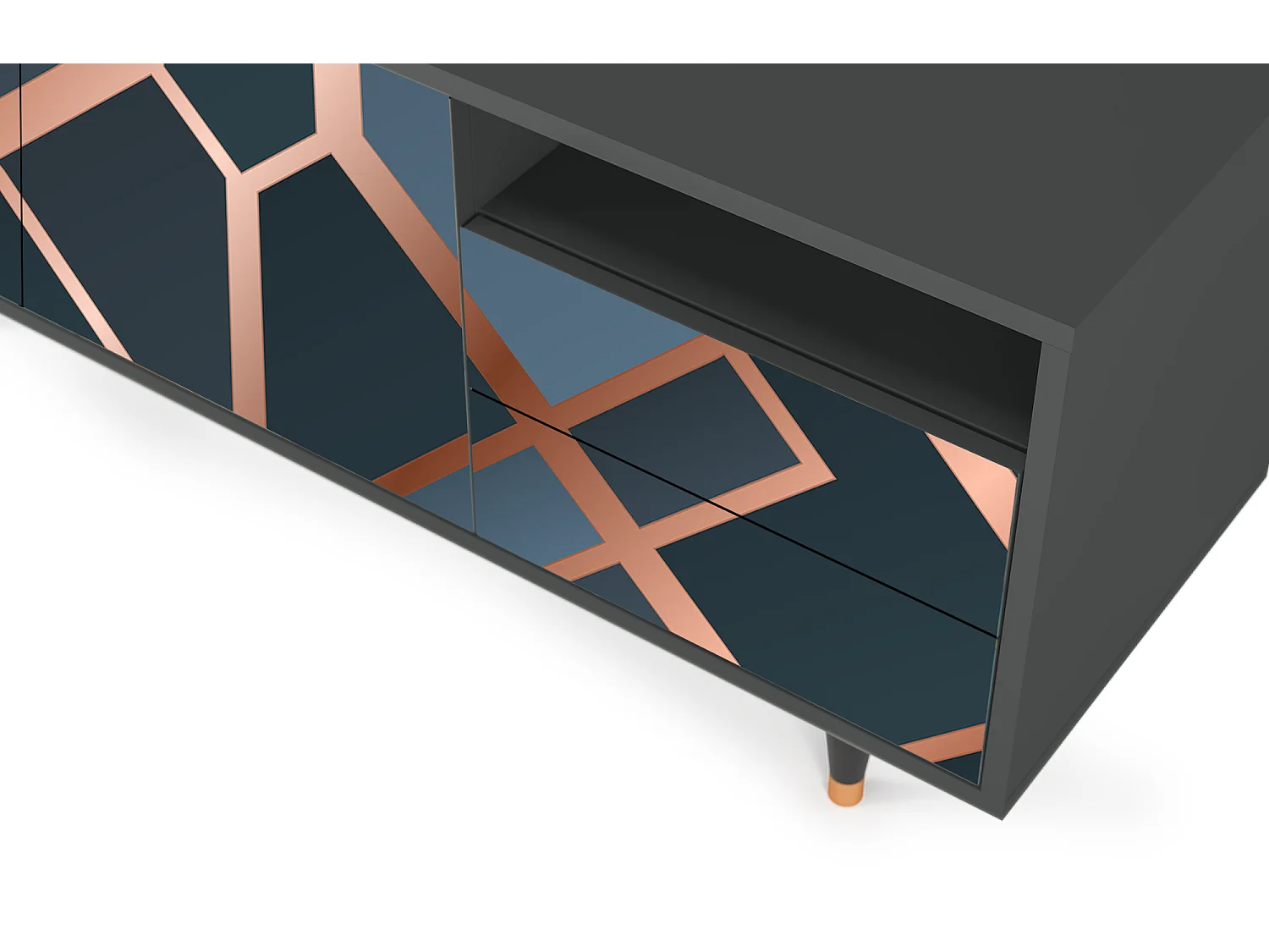 Szafka RTV - 125х56х41 cm - T7 - Ashy 1920', Antracyt