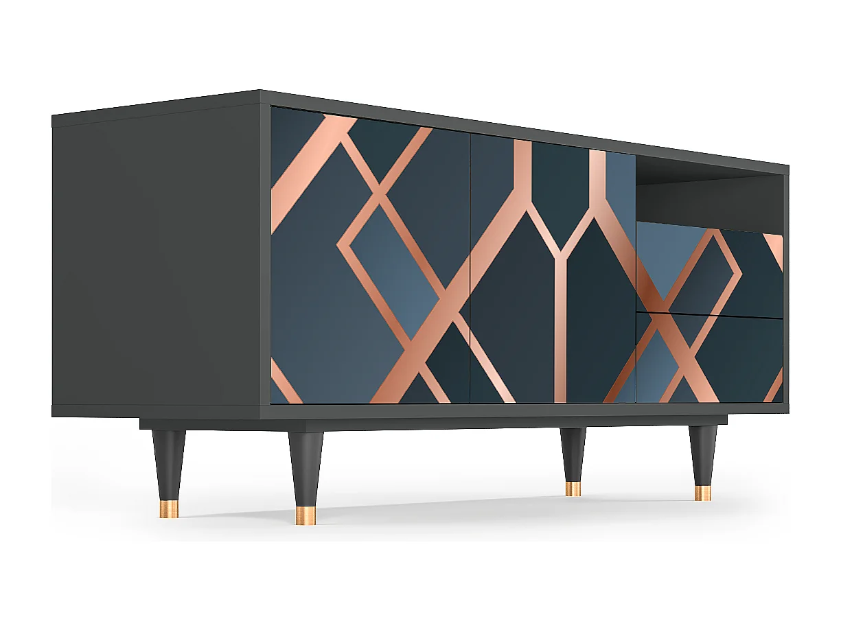 Szafka RTV - 125х56х41 cm - T7 - Ashy 1920', Antracyt