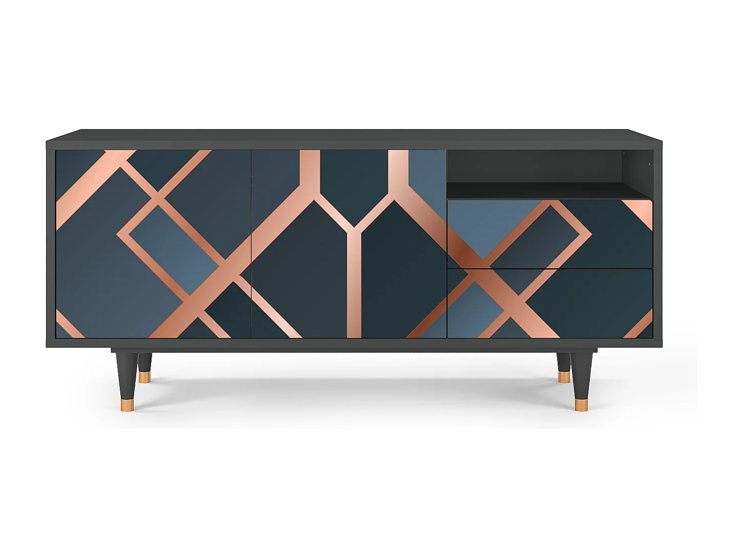 Szafka RTV - 125х56х41 cm - T7 - Ashy 1920', Antracyt