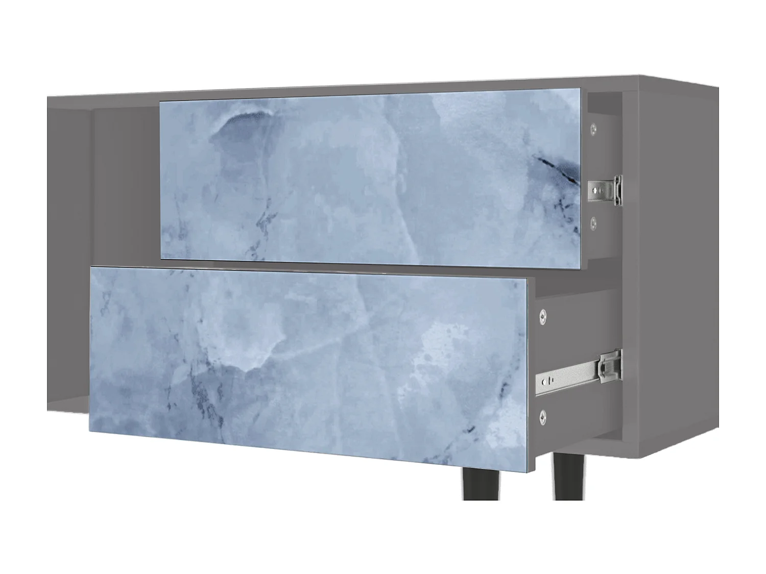 Szafka RTV - 170х69х48 cm - T1 - Feather Ice, Szary