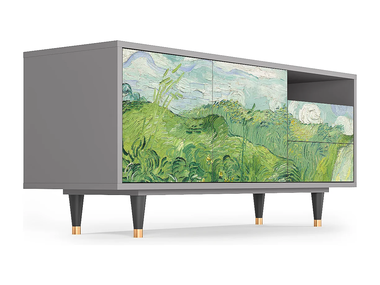 TV-Möbel - 125х56х41 cm - T7 - Green Wheat Fields, Grau