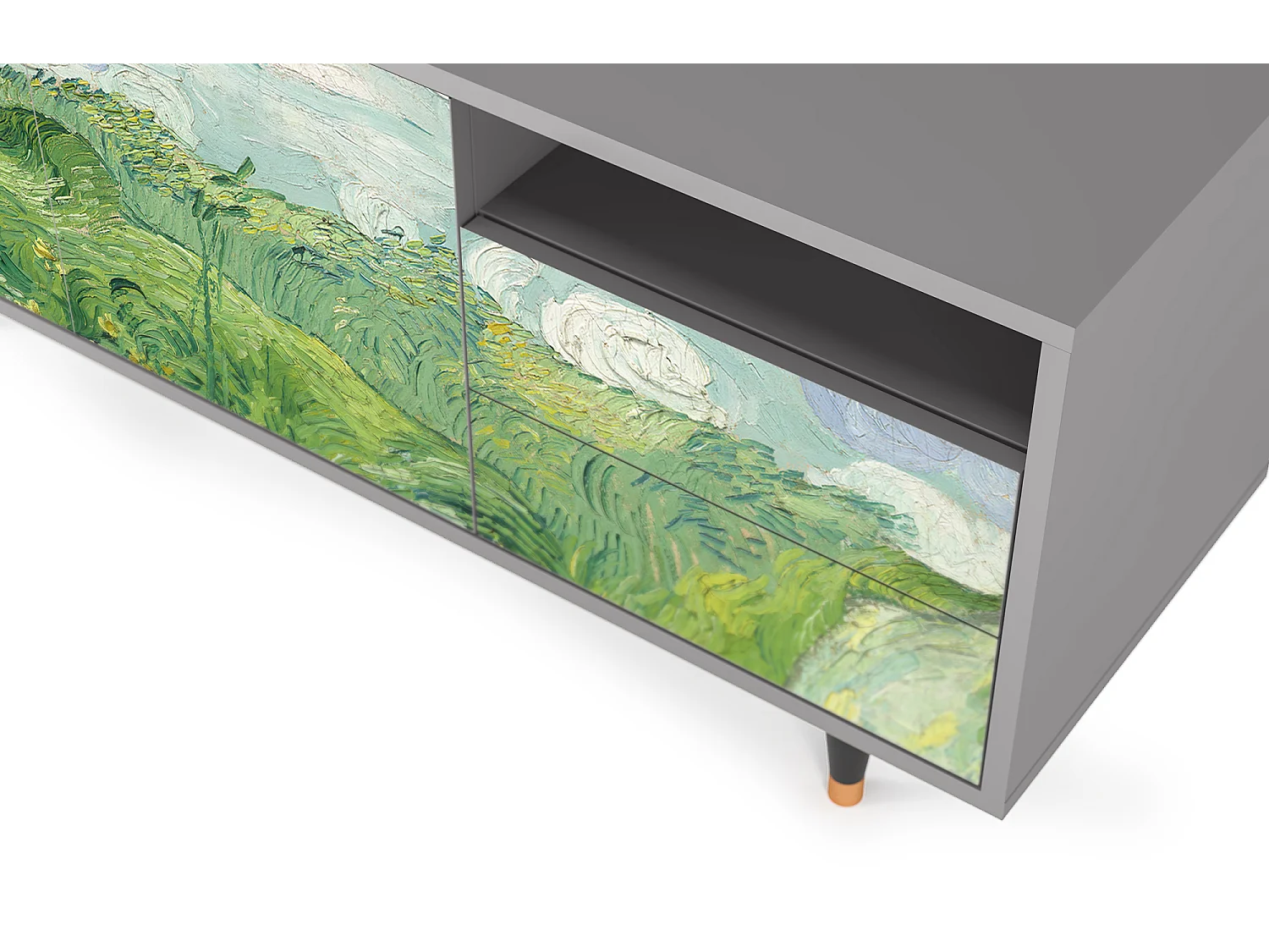 TV-Möbel - 125х56х41 cm - T7 - Green Wheat Fields, Grau