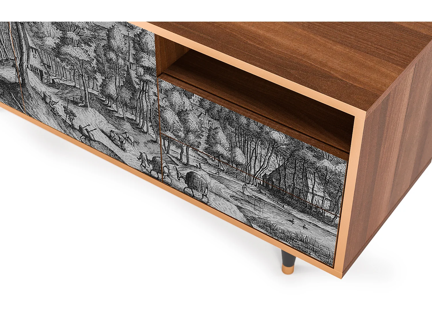 Meuble TV - 125х56х41 cm - T7 - Rusticorum, Noyer