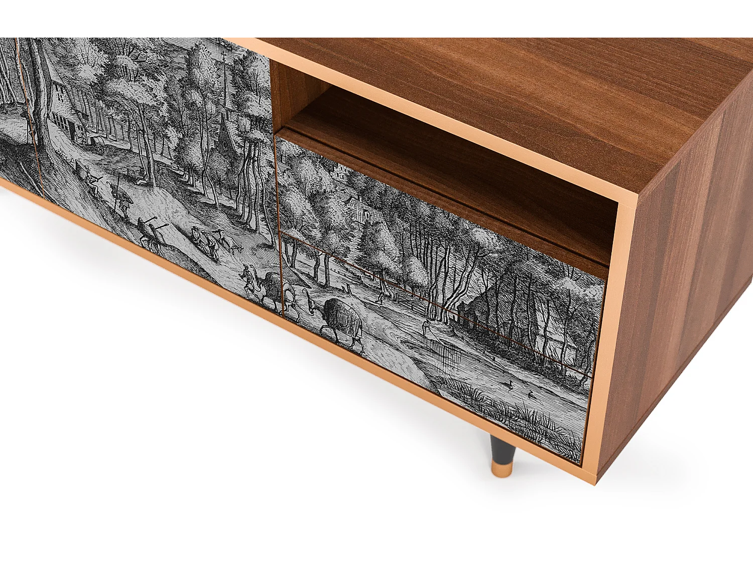 Meuble TV - 125х56х41 cm - T7 - Rusticorum, Noyer