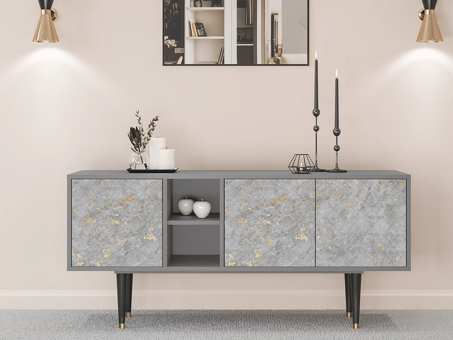 TV-Möbel - 150х69х41 cm - T5 - Mariana Trench, Grau