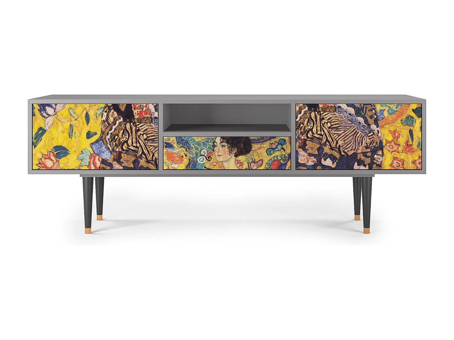 TV-Möbel - 170х59х41 cm - T6 - Lady with Fan by Klimt, Grau