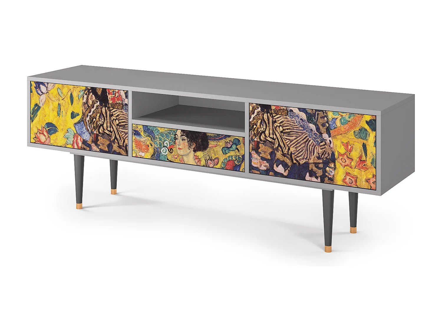 TV-Möbel - 170х59х41 cm - T6 - Lady with Fan by Klimt, Grau