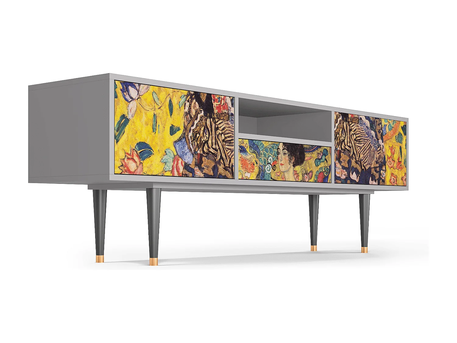 TV-Möbel - 170х59х41 cm - T6 - Lady with Fan by Klimt, Grau