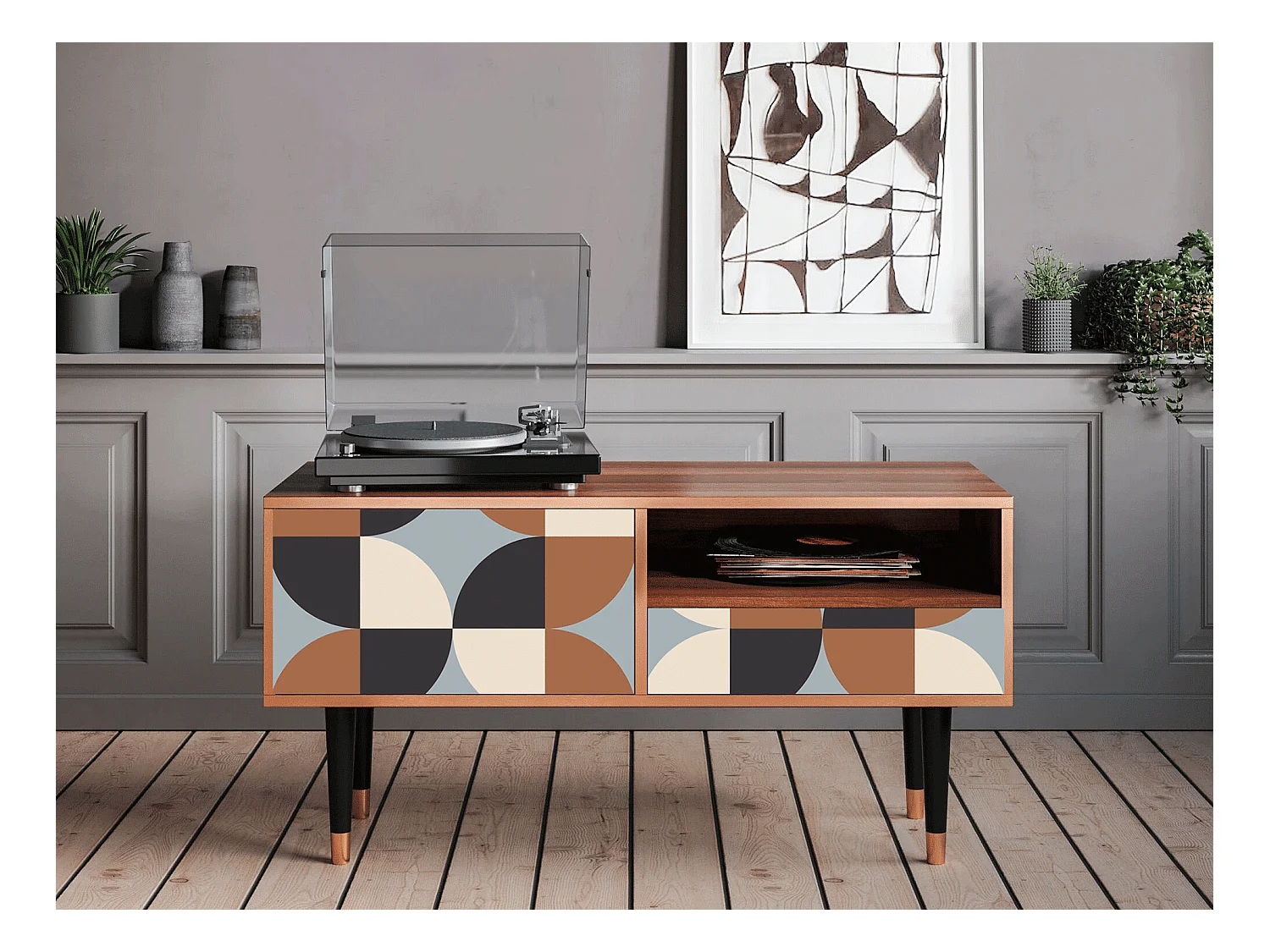 Mobile TV - 115х59х48 cm - T3 - Brown Sensation, Noce