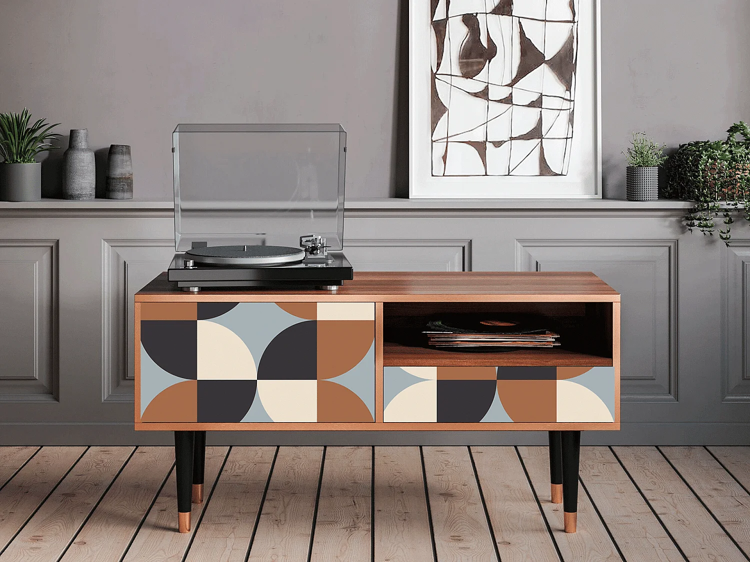 TV-Möbel - 115х59х48 cm - T3 - Brown Sensation, Walnuss