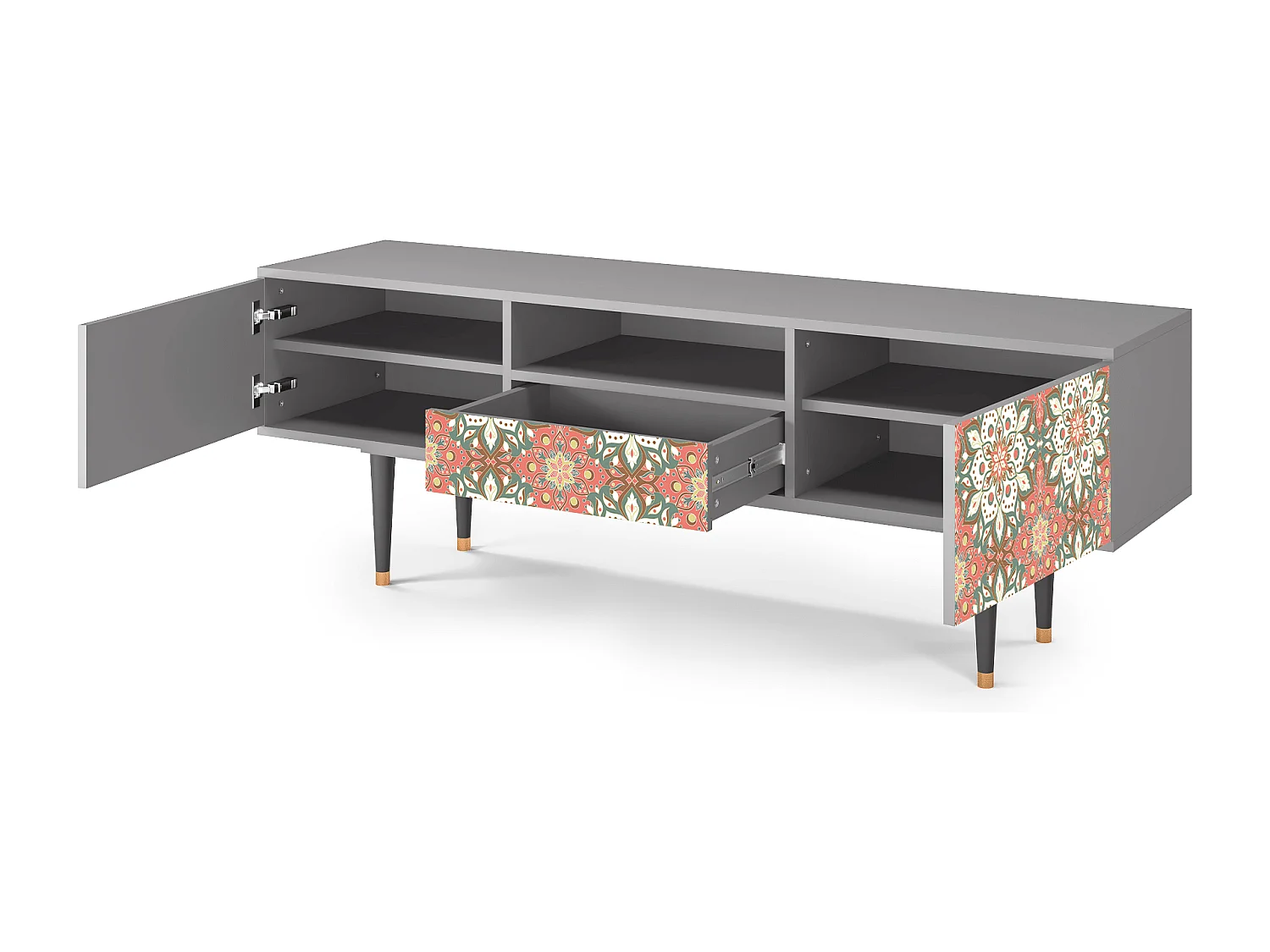 Meuble TV - 170х59х41 cm - T6 - Peach Grove, Gris