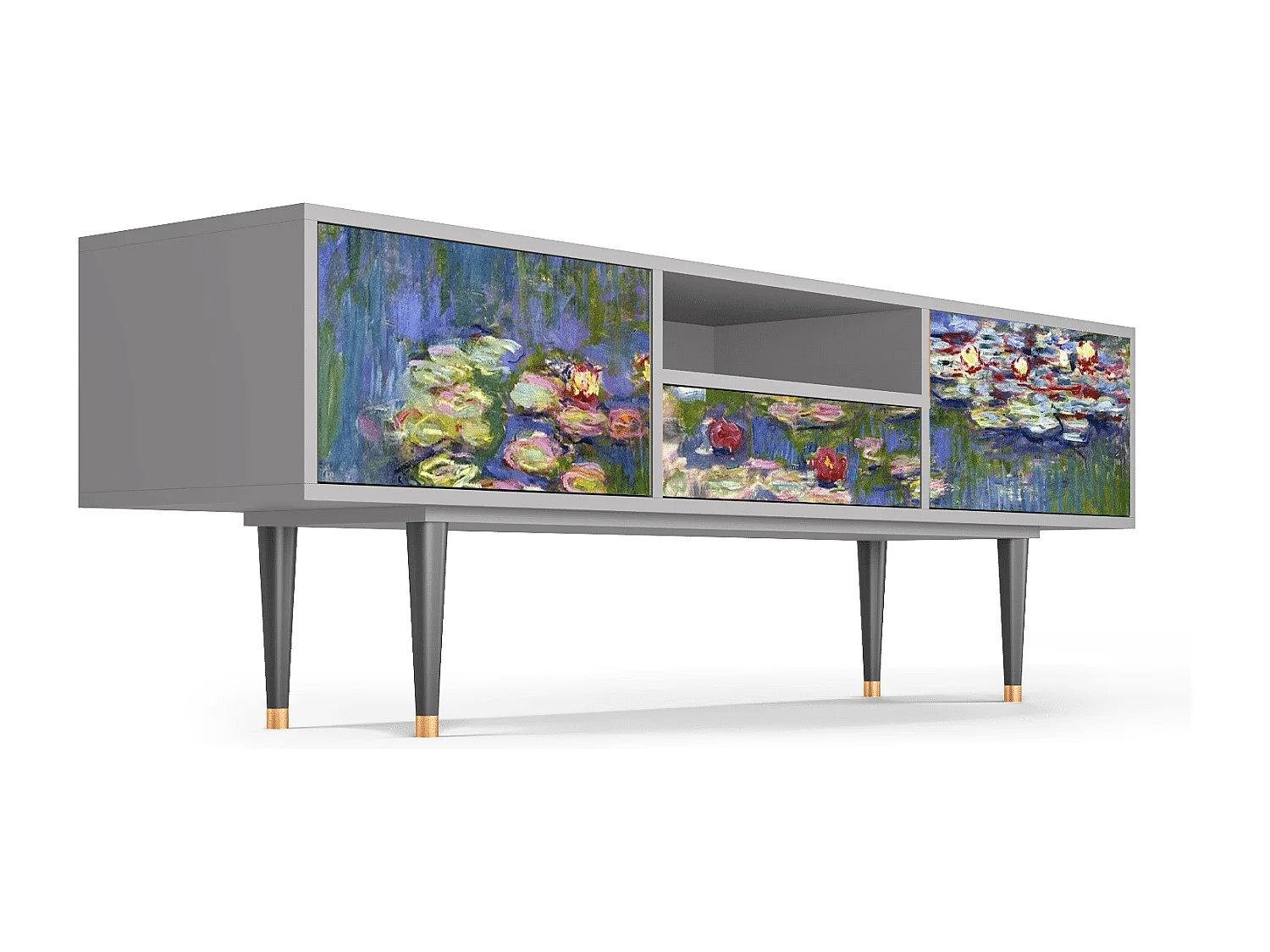 Meuble TV - 170х59х41 cm - T6 - The water lily pond  , Gris