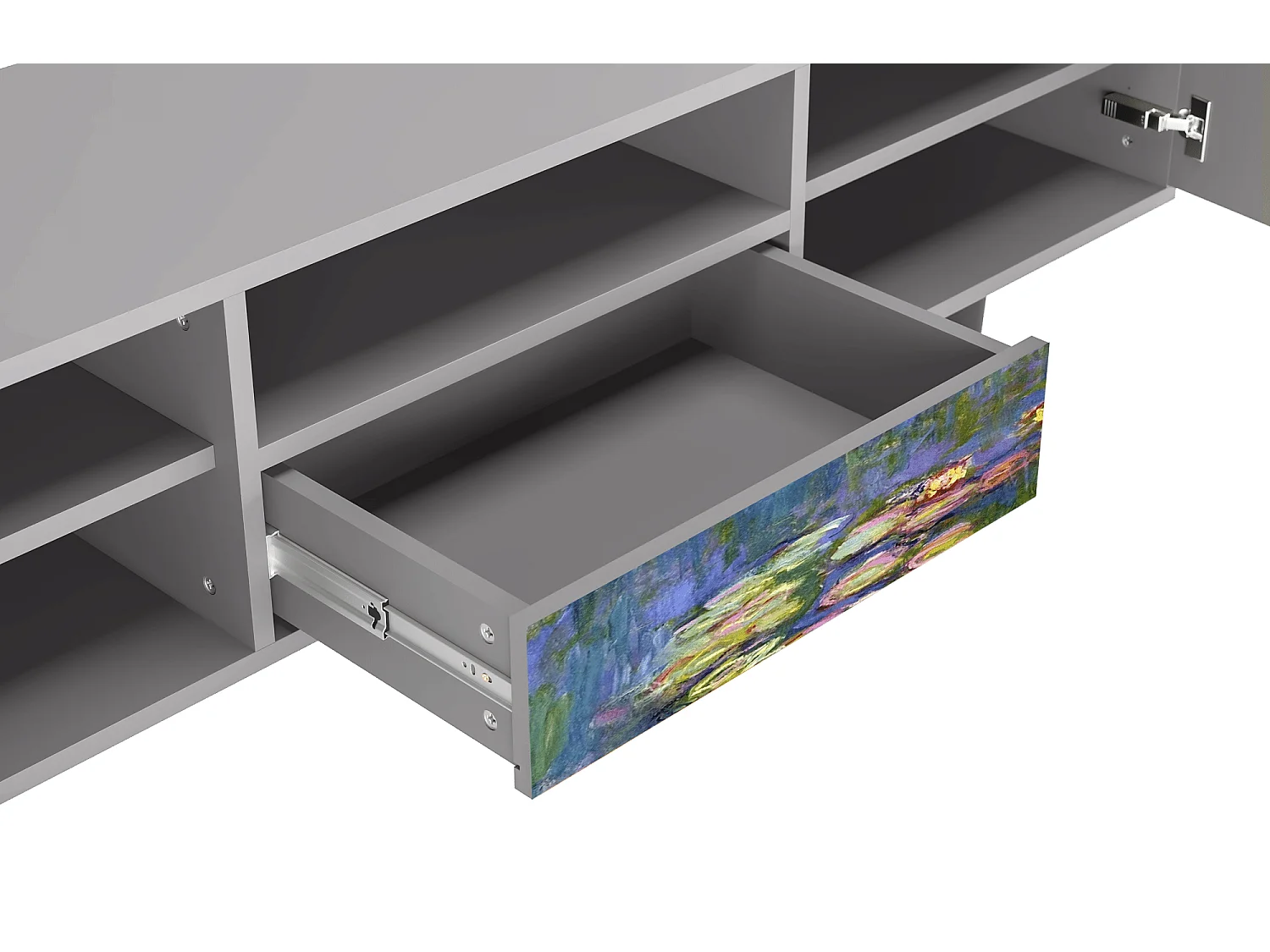 Meuble TV - 170х59х41 cm - T6 - The water lily pond  , Gris