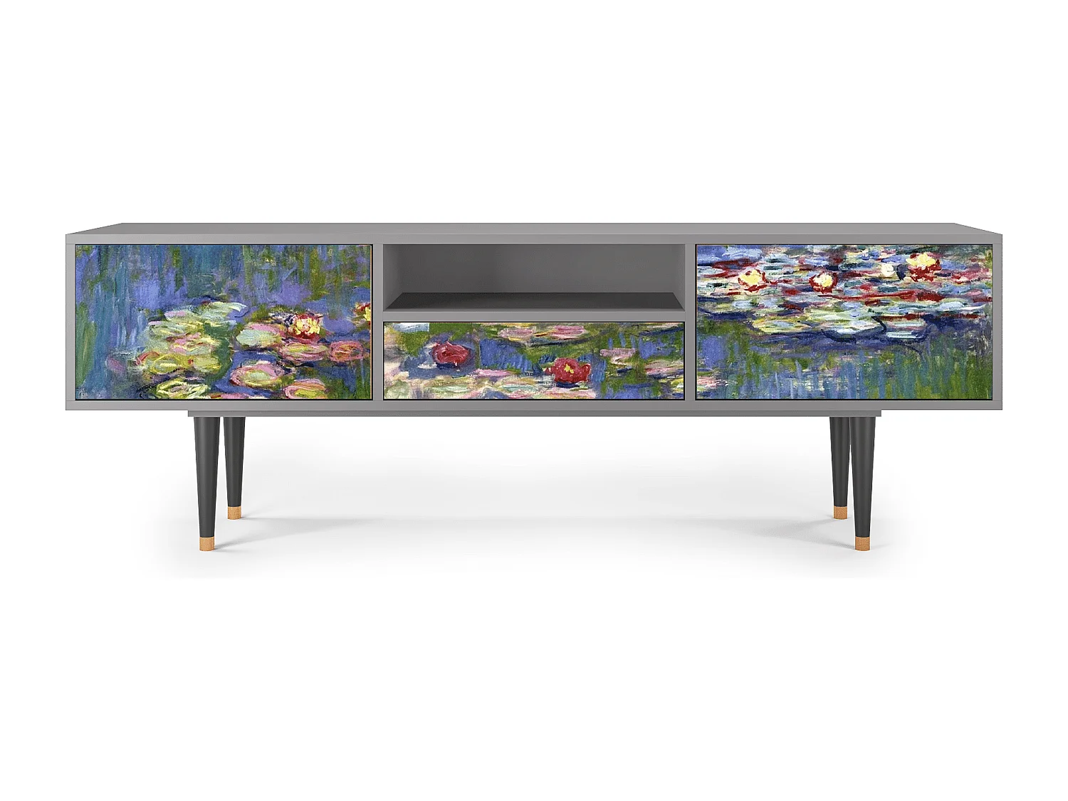 Meuble TV - 170х59х41 cm - T6 - The water lily pond  , Gris