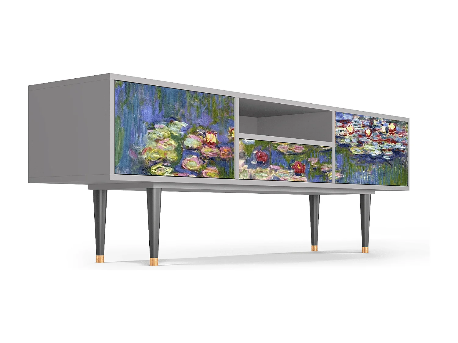 Meuble TV - 170х59х41 cm - T6 - The water lily pond  , Gris