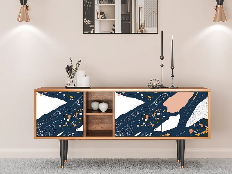 Mueble de TV - 150х69х41 cm - T5 - Nude Iceberg, Nogal