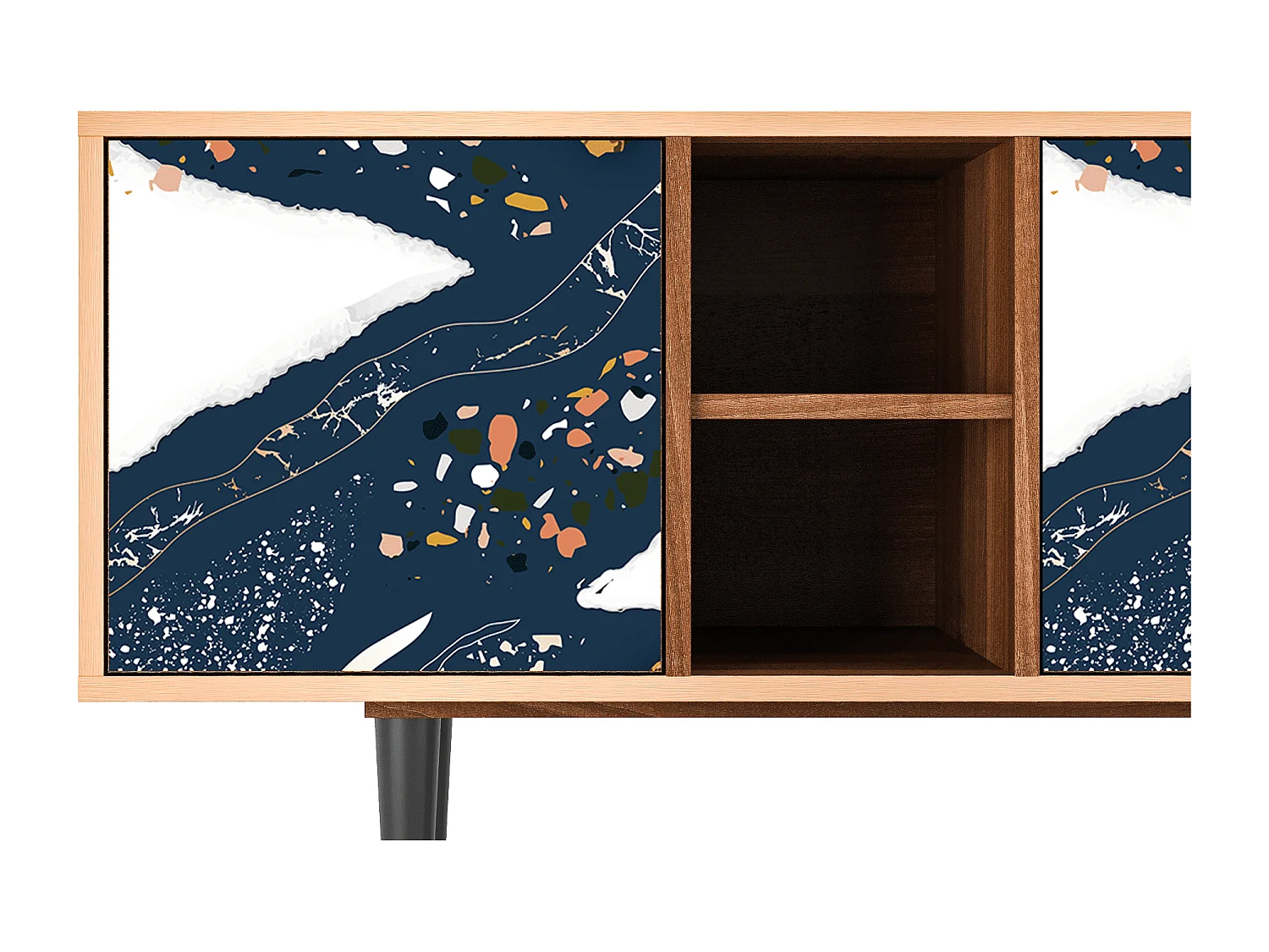 Szafka RTV - 150х69х41 cm - T5 - Nude Iceberg, Orzech