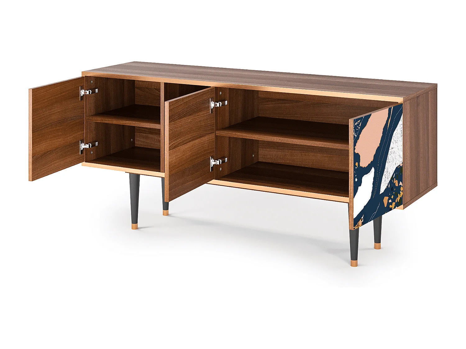 Szafka RTV - 150х69х41 cm - T5 - Nude Iceberg, Orzech