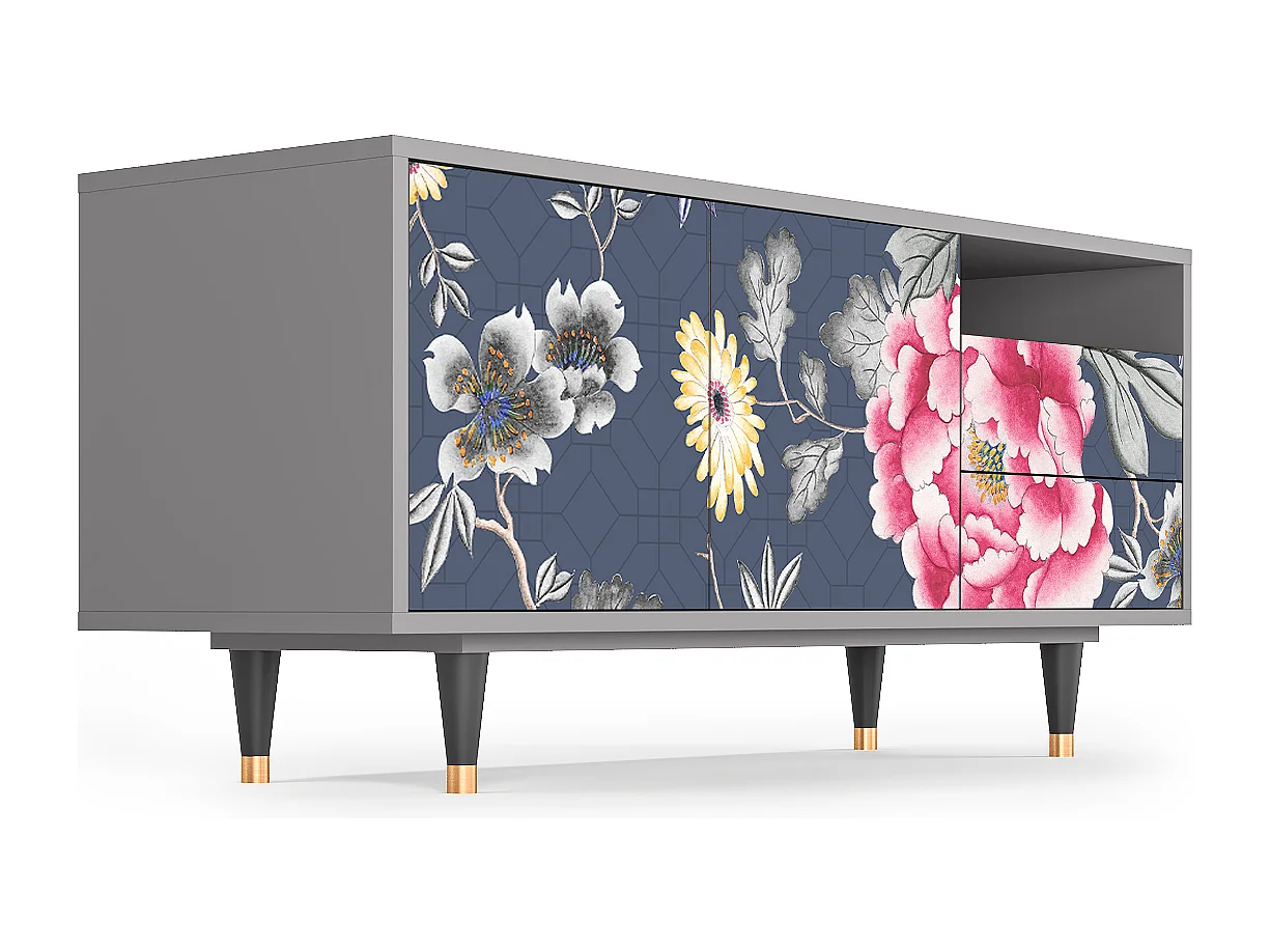 TV-Möbel - 125х56х41 cm - T7 - Dark Flower Bed, Grau