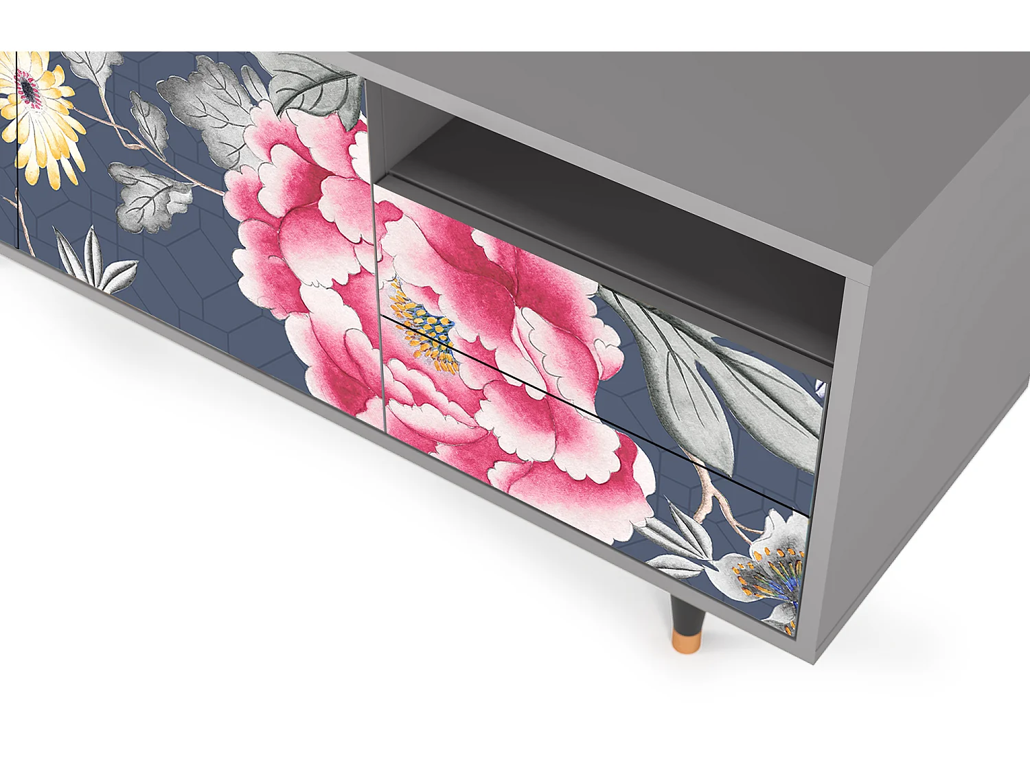 TV-Möbel - 125х56х41 cm - T7 - Dark Flower Bed, Grau