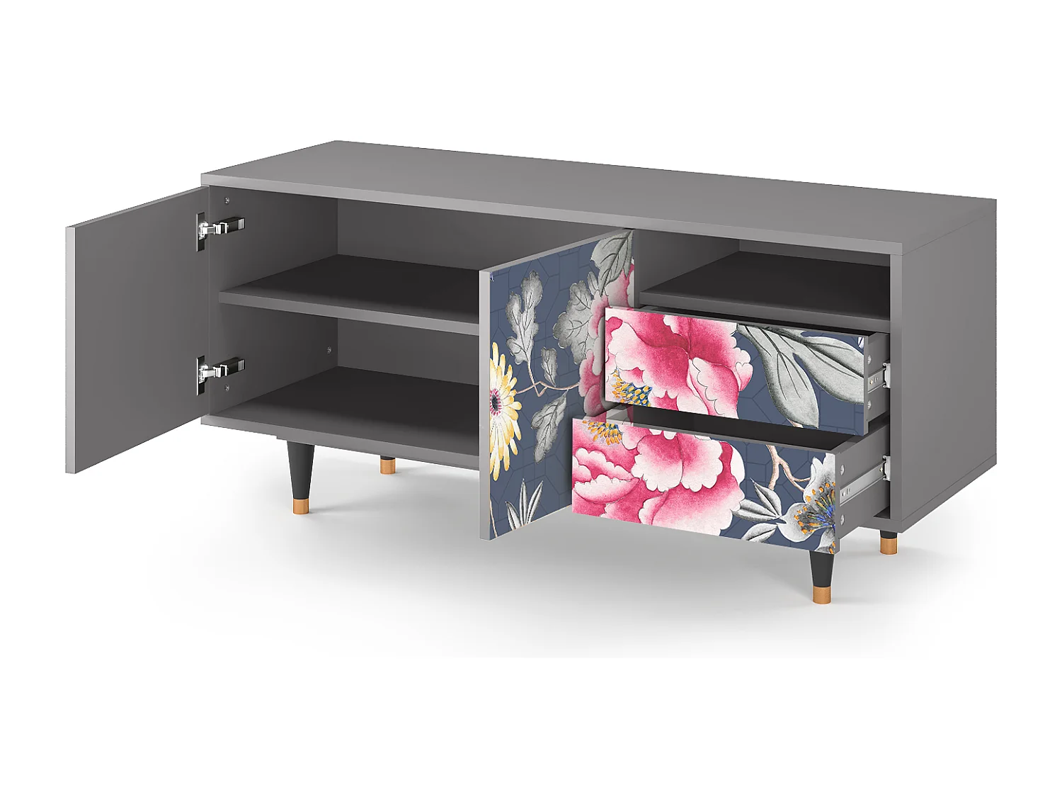 TV-Möbel - 125х56х41 cm - T7 - Dark Flower Bed, Grau